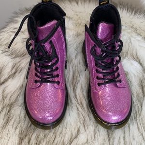 Dr. Martens 1460 8-Eye Glitter Boot Toddler Pink